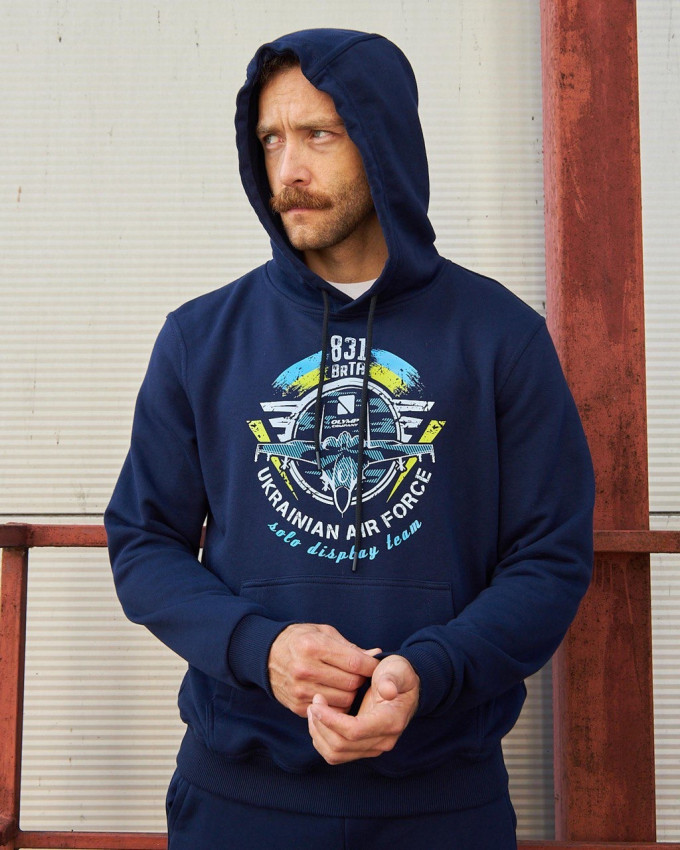 Худі синій з принтом 831 БрТА