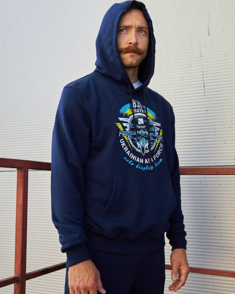Худі синій з принтом 831 БрТА