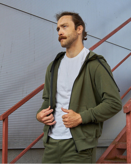 Худі на блискавці хакі