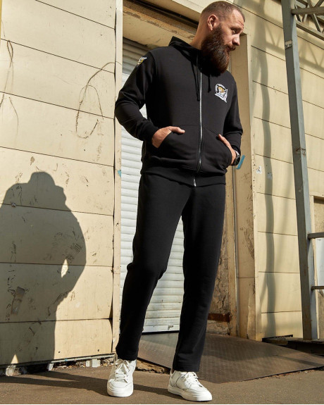 Худі на блискавці чорний з нашивками 40 БрТА