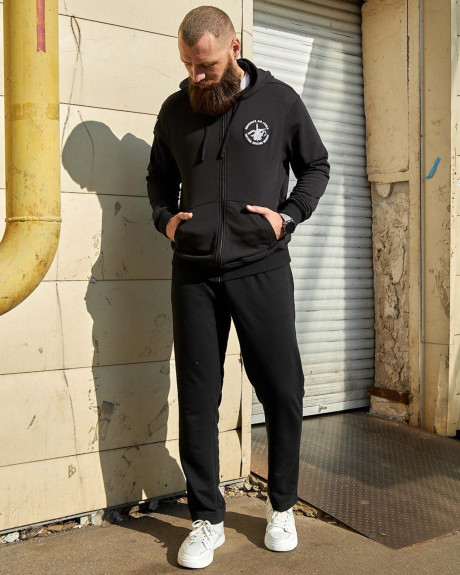 Худі на блискавці чорний з нашивками 7 БрТА