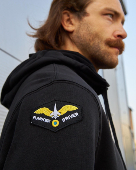 Худі на блискавці чорний з нашивками 831 БрТА