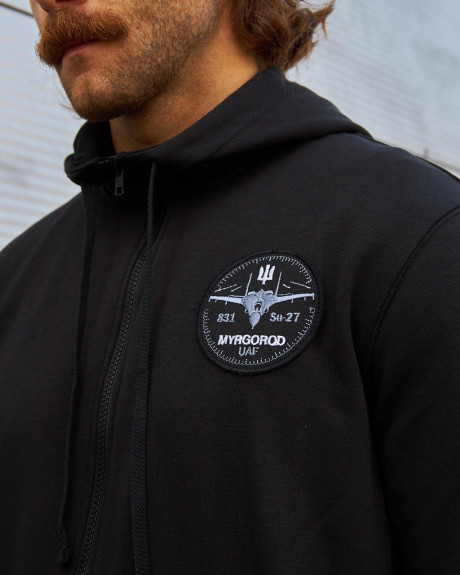 Худі на блискавці чорний з нашивками 831 БрТА Худі на блискавці чорний з нашивками 831 БрТА