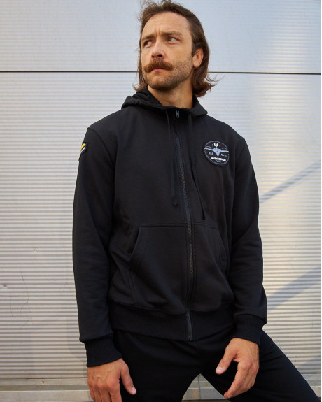 Худі на блискавці чорний з нашивками 831 БрТА