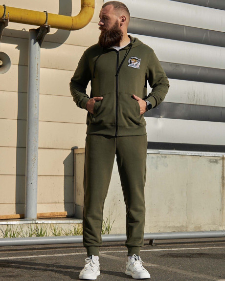 Худі на блискавці хакі з нашивками 40 БрТА