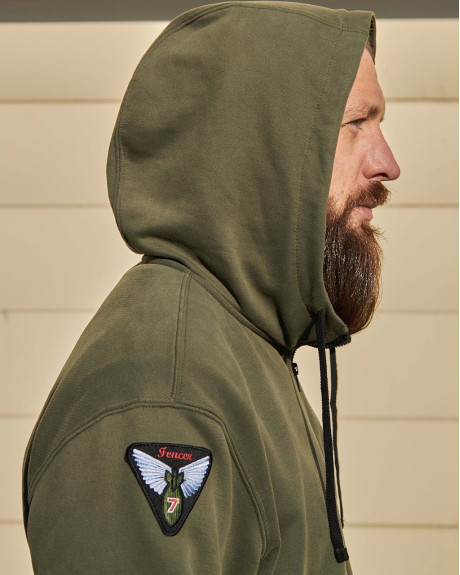Худі на блискавці хакі з нашивками 7 БрТА