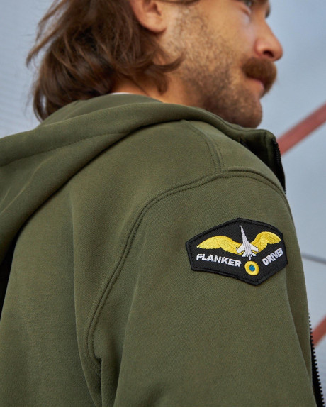 Худі на блискавці хакі з нашивками 831 БрТА