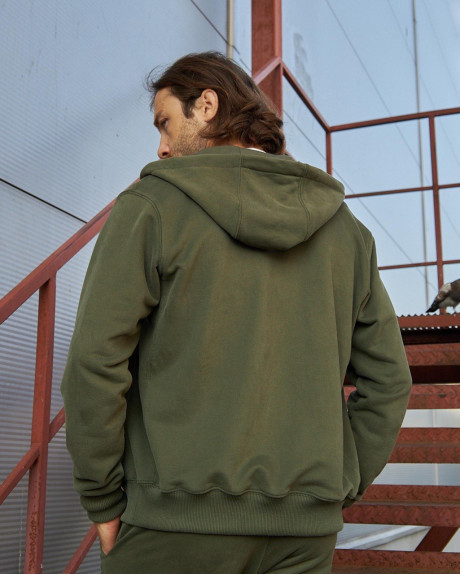 Худі на блискавці хакі з нашивками 831 БрТА