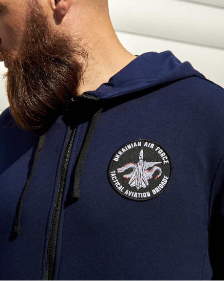 Худі на блискавці синій з нашивками 7 БрТА