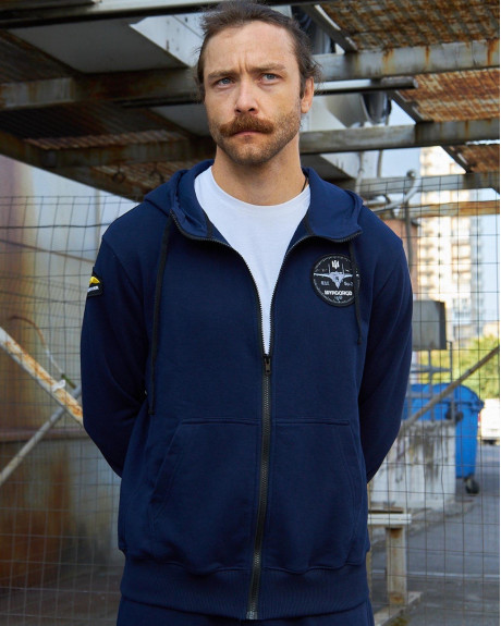 Худі на блискавці синій з нашивками 831 БрТА