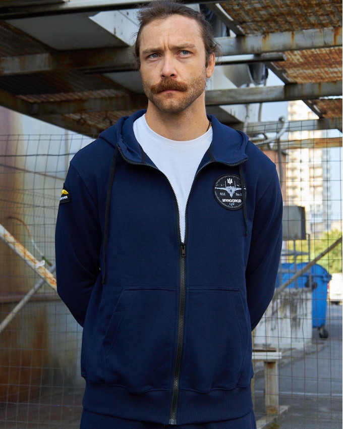 Худі на блискавці синій з нашивками 831 БрТА