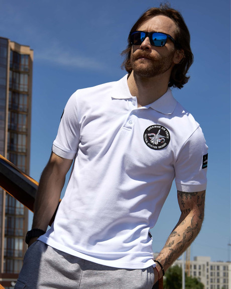 Поло біле з нашивками 7 БрТА