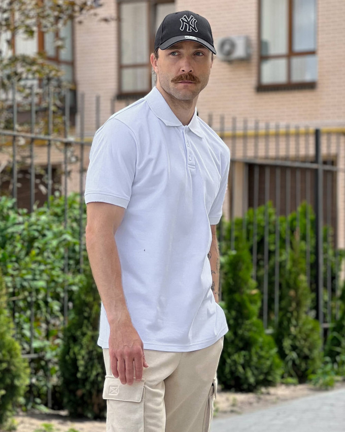 Поло однотонне біле