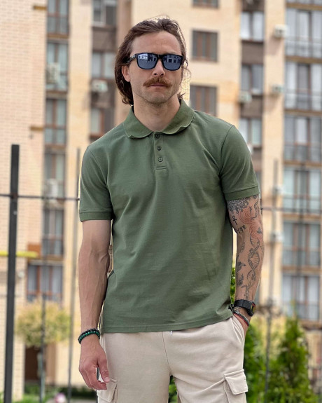 Поло однотонне хакі