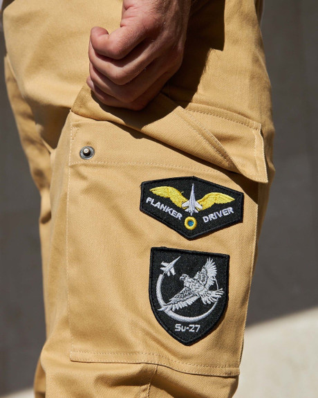 Штани карго бежеві з нашивками 831 БрТА