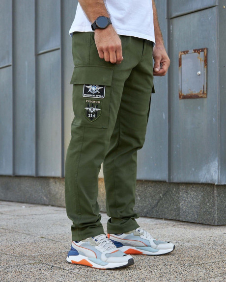 Штани карго олива з нашивками 114 БрТА