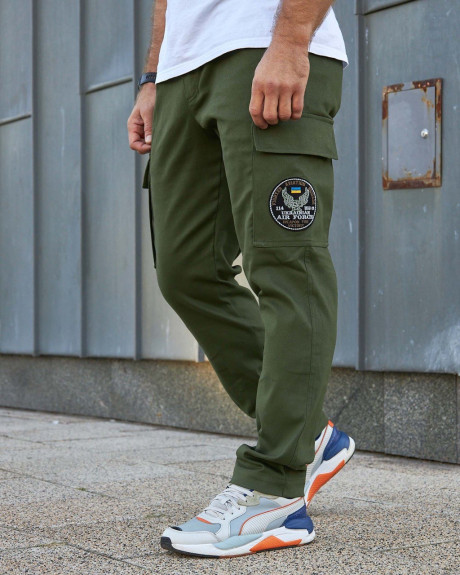 Штани карго олива з нашивками 114 БрТА