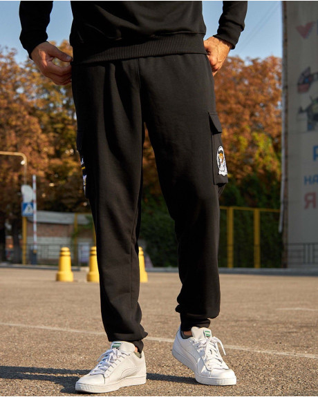 Спортивні штани карго чорні з нашивками 40 БрТА