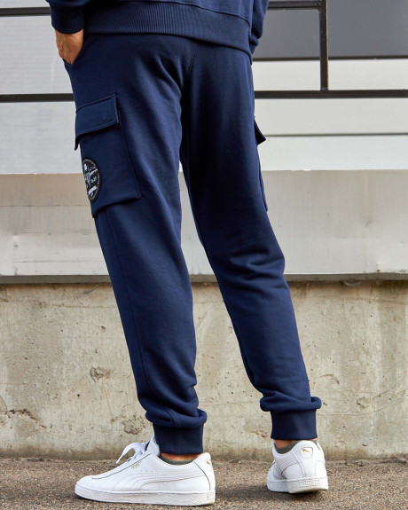 Спортивні штани карго сині з нашивками 831 БрТА