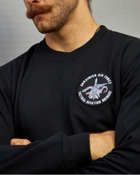 Світшот чорний з нашивками 7 БрТА