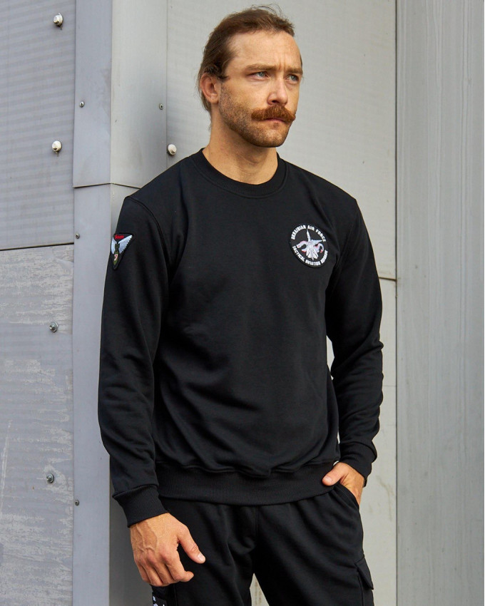 Світшот чорний з нашивками 7 БрТА