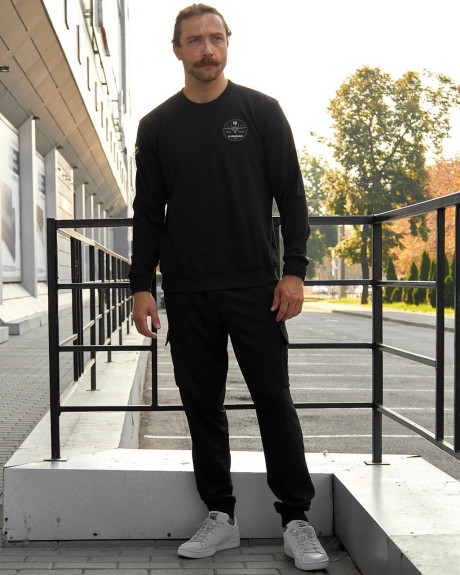 Світшот чорний з нашивками 831 БрТА