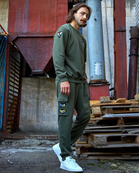 Світшот хакі з нашивками 7 БрТА