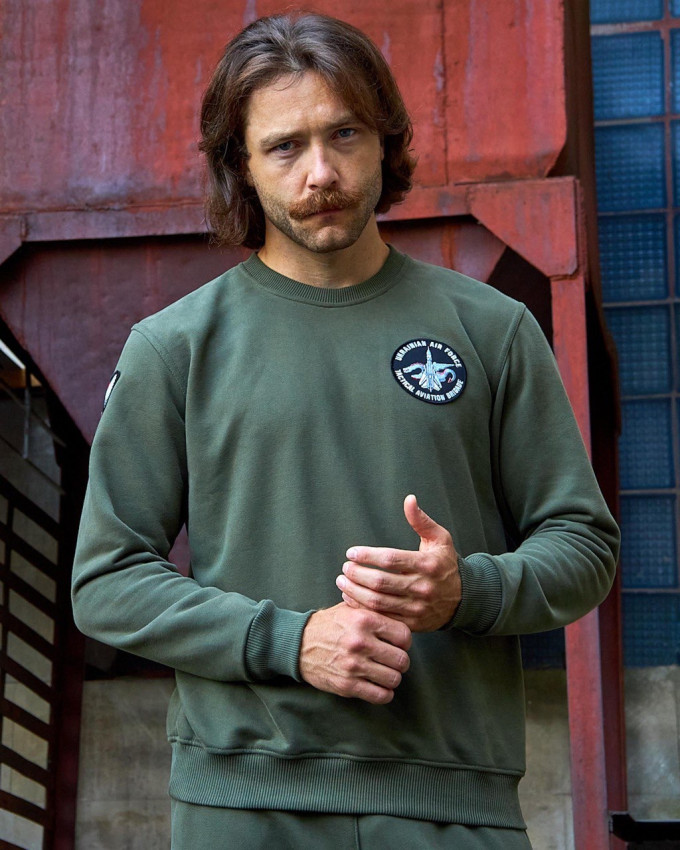 Світшот хакі з нашивками 7 БрТА