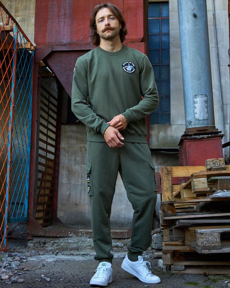 Світшот хакі з нашивками 7 БрТА