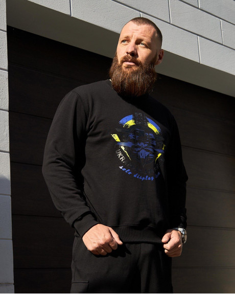 Світшот чорний з принтом 831 БрТА