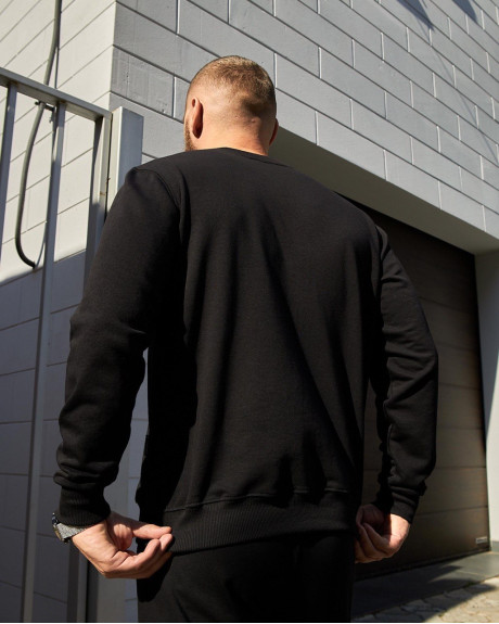 Світшот чорний з принтом 831 БрТА