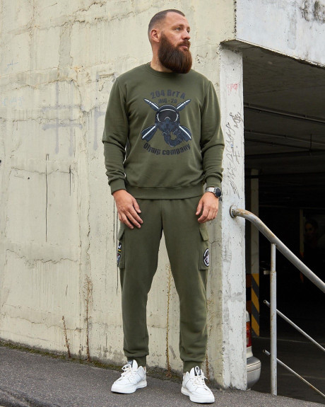 Світшот хакі з принтом 204 БрТА