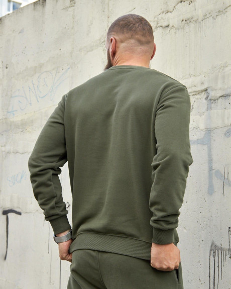 Світшот хакі з принтом 204 БрТА