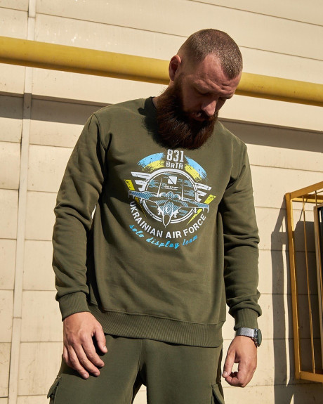 Світшот хакі з принтом 831 БрТА