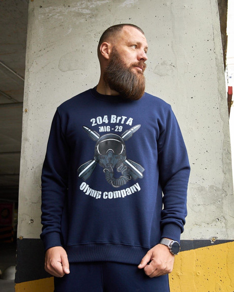 Світшот синій з принтом 204 БрТА