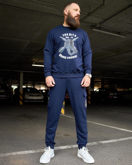 Світшот синій з принтом 204 БрТА