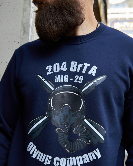 Світшот синій з принтом 204 БрТА