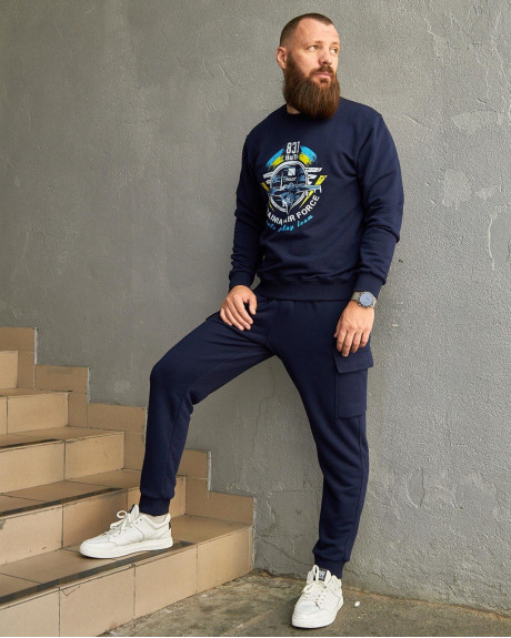 Світшот синій з принтом 831 БрТА